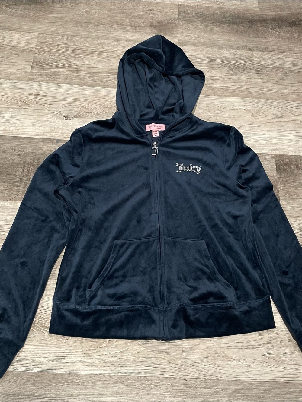 Juicy Couture Navy Velour Zip Hoodie